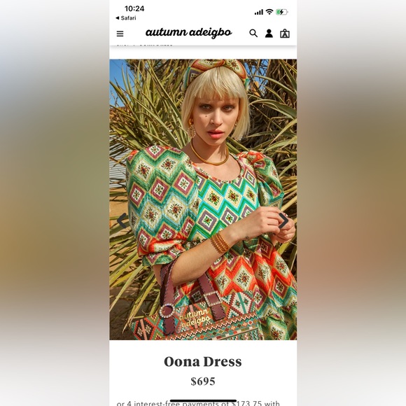 Autumn Adeigbo OONA Dress size 0 retail $695 (online NOW). Amazing condition - Picture 4 of 7